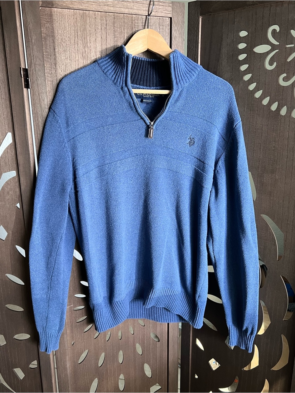 U.S. Polo Assn. Men's Blue Quarter-Zip Sweater